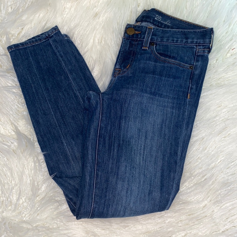J. Crew Toothpick ankle mid rise skinny jeans 24